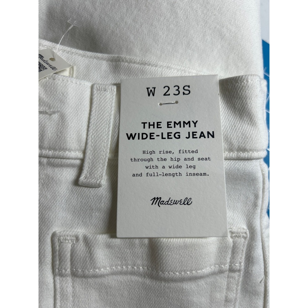 Madewell Womens Emmy Wide-Leg Jean Tile White High Rise Denim Jeans 23 Short New - Picture 6 of 9